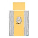 Rinkinys "OWL", 2 dalių patalynė kūdikiui, geltonos spalvos spalvos