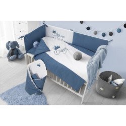 Rinkinys "ROYAL BABY", 3 dalių patalynė kūdikiui, melsvas