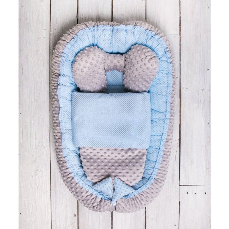 Lizdelis naujagimiui "SWEET BABY", melsvas