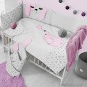 Rinkinys "PUPPY", 3 dalių patalynė kūdikiui, rausvas