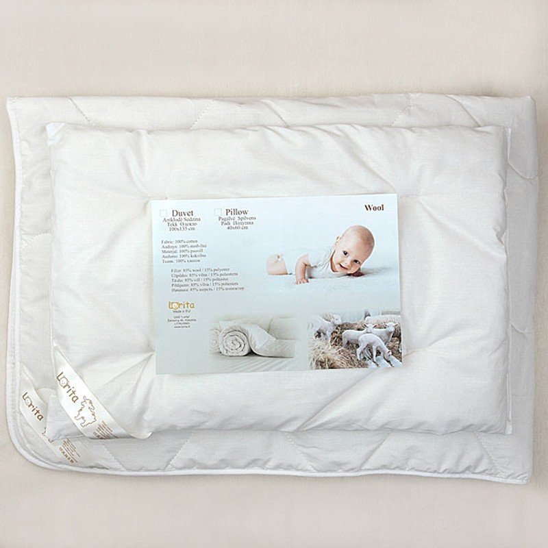 SUPERWASH antklodės ir pagalvės komplektas iš vilnos