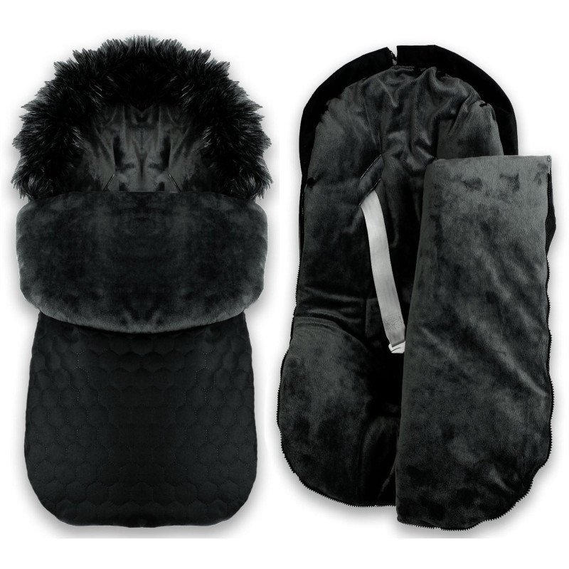 Miegmaišis vežimėliui, kėdutei 3 in 1 0-13 kg "BLACK QUILTED" 85x40
