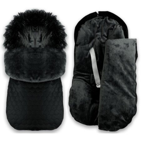 Miegmaišis vežimėliui, kėdutei 3 in 1 0-13 kg "BLACK QUILTED" 85x40