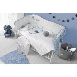 Rinkinys "ANGEL", 3 dalių patalynė kūdikiui, melsvas
