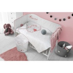 Rinkinys "ANGEL", 3 dalių patalynė kūdikiui, rausvas